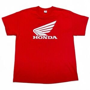 Y2K Honda graphic red T-shirt